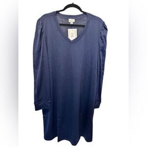 NWT LulaRoe Women’s Ava” Navy V Neck Mutton Long Sleeve KneeLength Dress Size XL